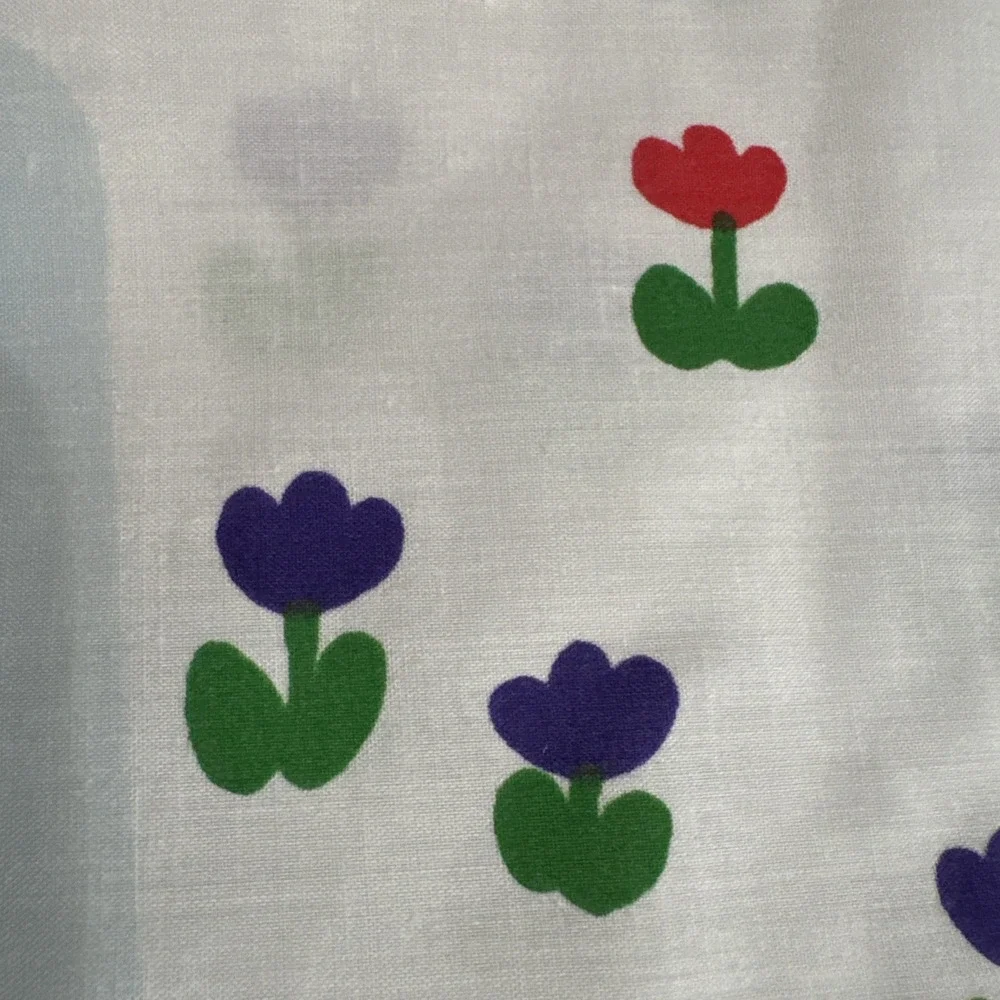 Vintage 70s Pillowcases Set 2 STANDARD Wamsutta Buttercups White Floral Tulips